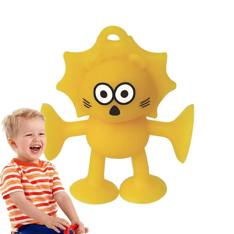 Soft Silicone Building Blocks Toy Animal Shape Suction Toy For Kids Stress Release Parent-Child Interactive Game Sucker Bath Toy