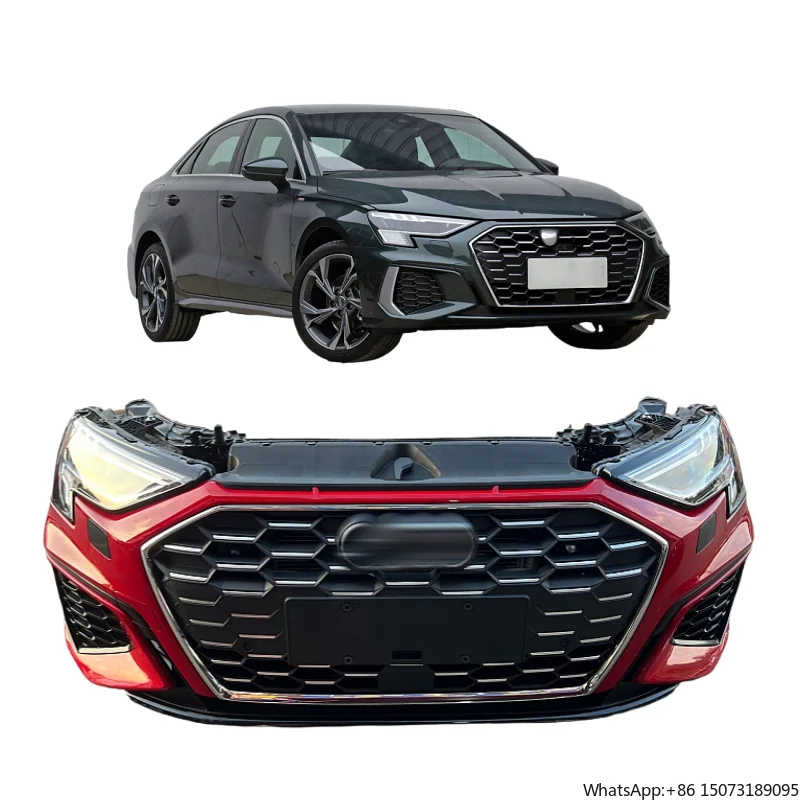 

Best-selling New A3 8Y0 Sports Front Bumper Assembly with LED Lights Clips & Bumper Grille-Front Body Kit