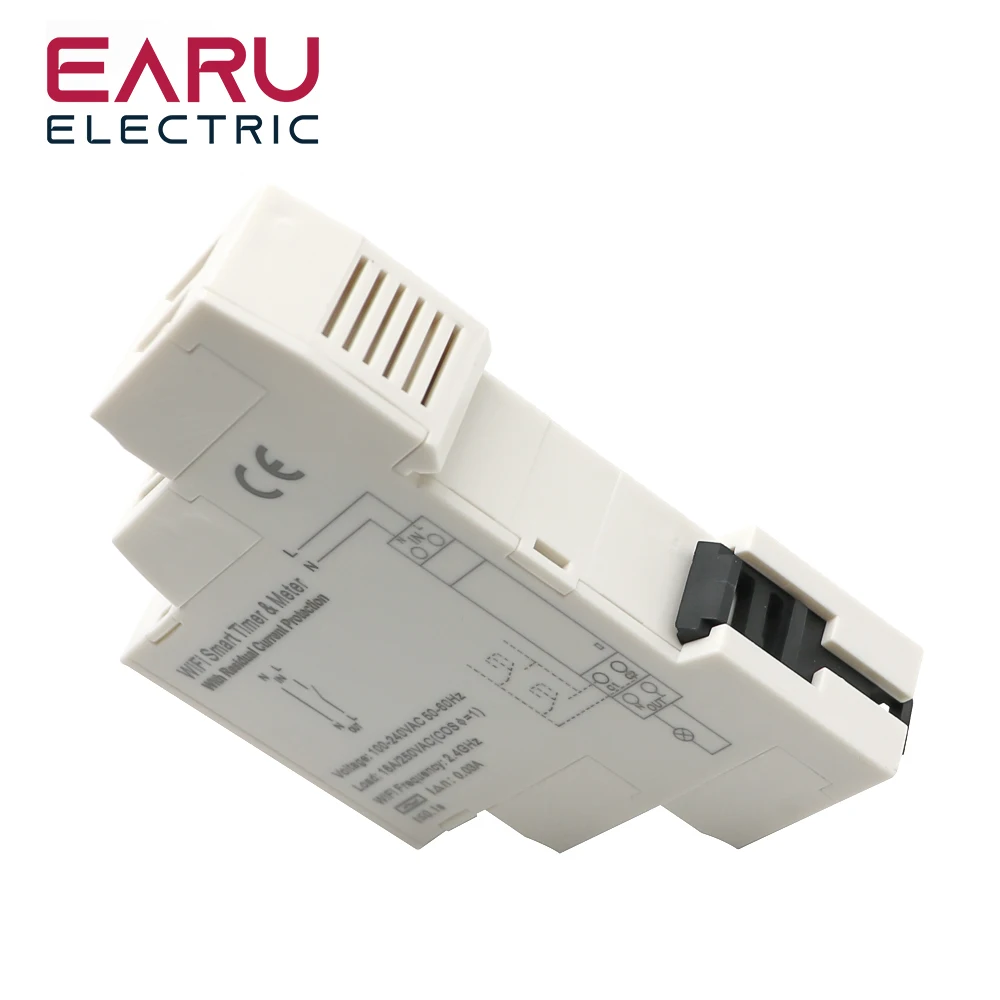 Tuya APP 1P+N AC110V 220V 16A WiFi Smart Circuit Breaker RCBO Timer Relay Switch Remote Control kWh Energy Power Meter Monitor