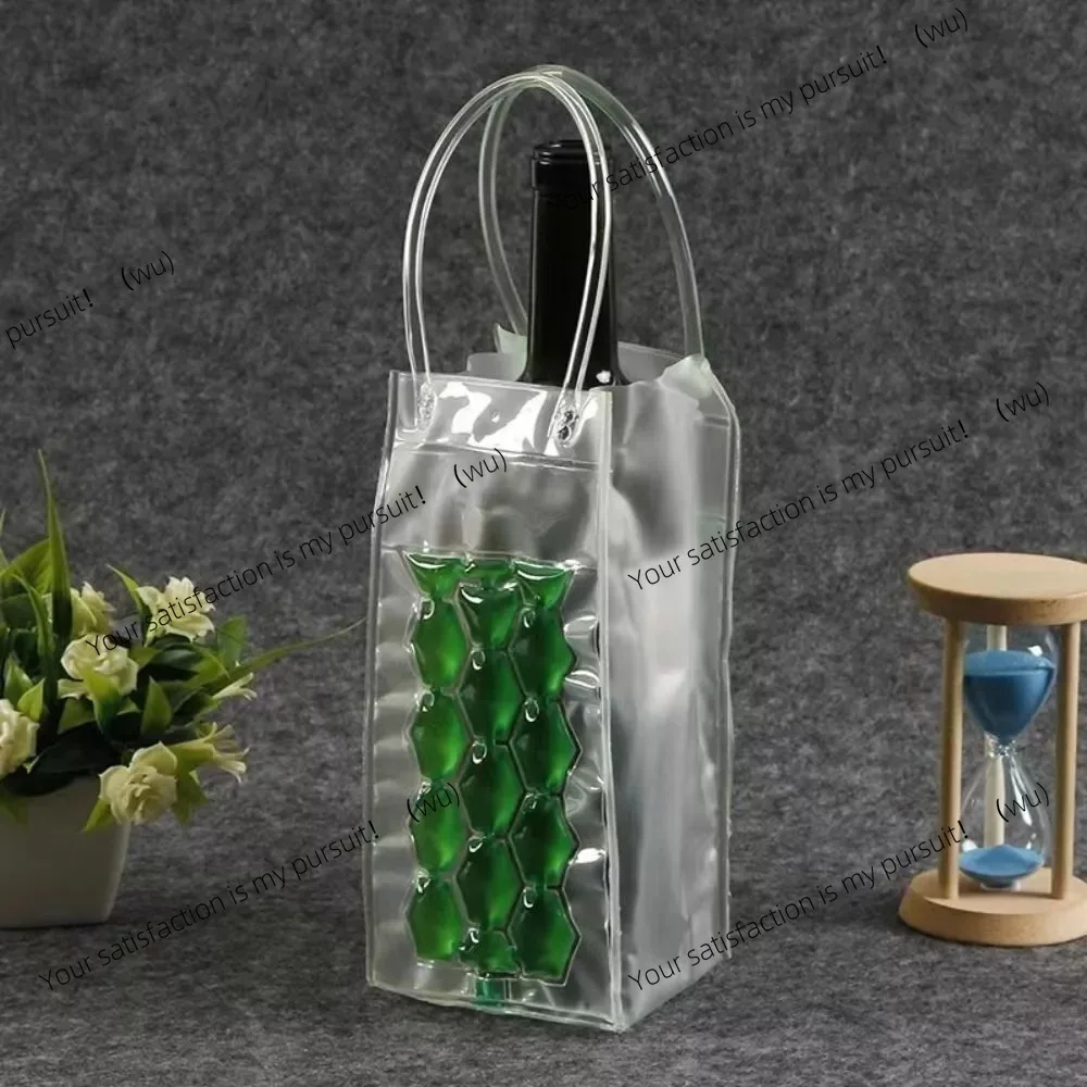 for New Outdoor Beer Iced Tote Bag Practical Portable Wine Bottle  Bag Gift Bag PVC Insulated Red Wine Handbag