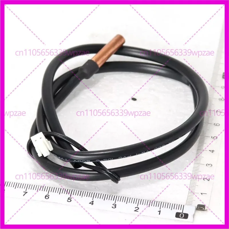 GW4100-L700(0328) 10K NTC Copper Temperature Sensor 700mm Black Cable White 2P Plug Probe For Midea Air Source Heat Pump