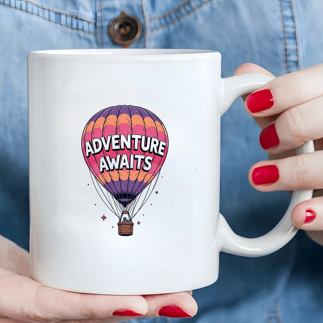 

11OZ Hot Air Balloon Adventure Mug Kids Cold & Hot Beverage Cup Christmas Gift Family Office Cup