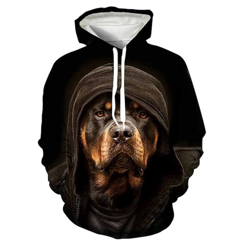 Fashion 3D  Print Rottweiler Graphic Hoodies Men Unisex New Fashion Hip Hop Dog Pattern Sweatshirt Oversize Y2k Kids Clothing