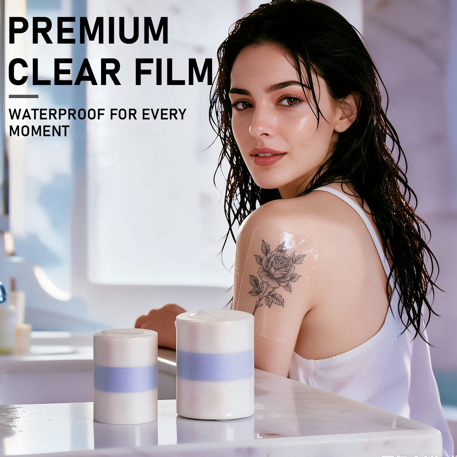 Tattoo Aftercare Film Roll Waterproof Transparent PU Tattoo Protective Healing Bandage Easy Peel Flexible Tattoo Wrap For Tattoo