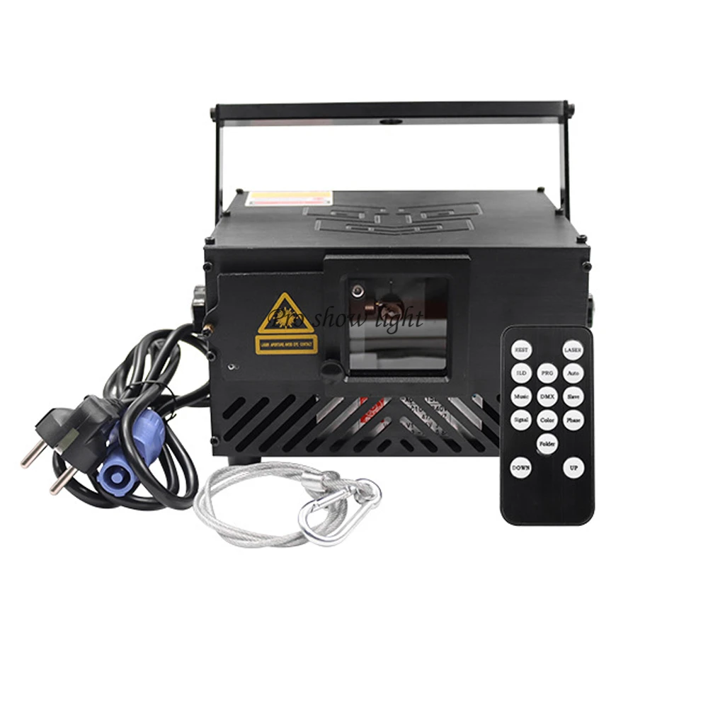 멀티 컬러 ILDA + DMX512 + SD 카드 레이저 광 1000MW 원격 제어 무대 디스코 조명 Dj 장비 레이저 프로젝터 라이트 파티