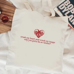 Sabrina Carpenter shopping bag grocery cotton canvas shopping bag bolsas reutilizables sacola woven sac cabas cabas