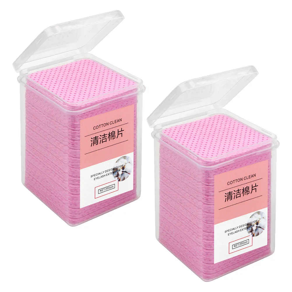 400 stuks wimperlijmwissers premium lijmfles reinigingspads glad veilig huidvriendelijk draagbaar voor salonreizen roze