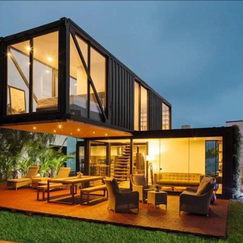 Casa contenedor expandible de 3 dormitorios Unidad de vida lista para el hogar prefabricada modular de 40 pies para residencia o alquiler