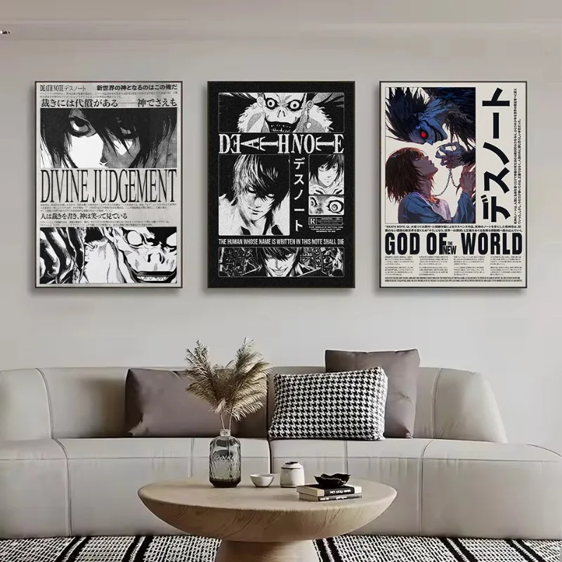 Retro d-Death Note Manga Vintage Classic Comics DN Anime Aesthetic Poster Canvas Painting Wall Art Pictures Home Decor