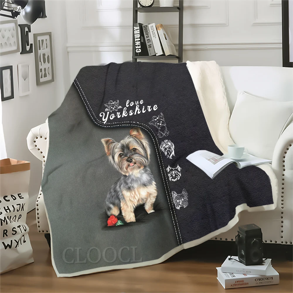 HX Fashion Animals Blanket I Will Be There Rottweiler 3D Printed Throw Blankets for Bed Nap Keep Warm Double Layer Quilts