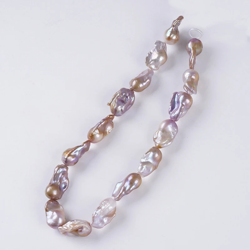 14-18Mm Purple Baroque Pearl String Loose Beads With Through-Hole Beading Accessories