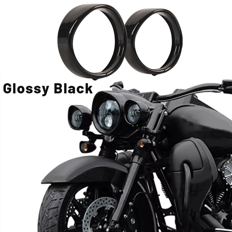 

Black 4.5" Passing Lamp Visor Trim Ring 4 1/2" Fog Light Decorate Rings Motorcycle LED Auxiliary Lamp for Harley 1962-Later
