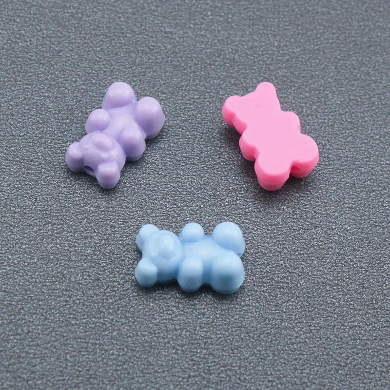 25/50/75Pcs Acrylic Bear Loose Spacer Beads For Crafts Gift Jewelry Bracelet Making DIY Handmade Clothing Accessory Decoration