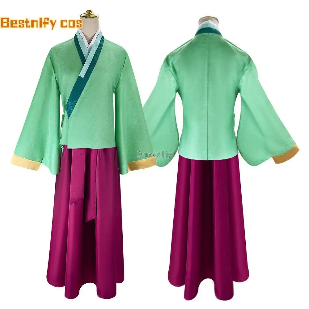 Maomao Cosplay Kostüm Tops Kleid The Apothecary Diaries Mao Mao Grüne Perücke Haar Schuh Halloween Roleplay Prop Bambus Korb Prop