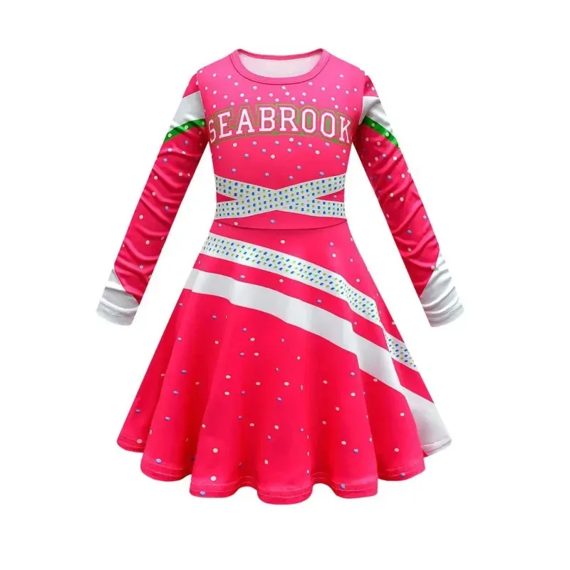 ♥   2025 2025 Neues Zombie 3 Addison Mädchen Fancy Cheerleader Halloween-Kostüm Cosplay Cheerleader Kinder Prinzessin D ★   Bärenhaus