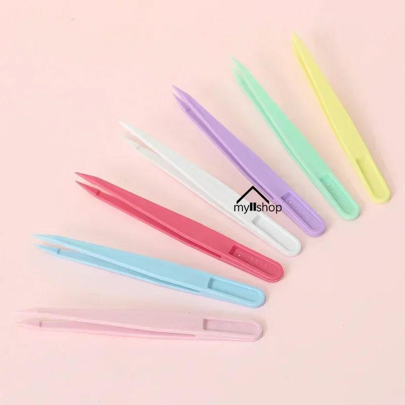 Colored Plastic Tweezers Nylon Reinforced Pink Blue Purple 12CM Precision Tweezer for Journal Scrapbooking Stickers DIY Tool