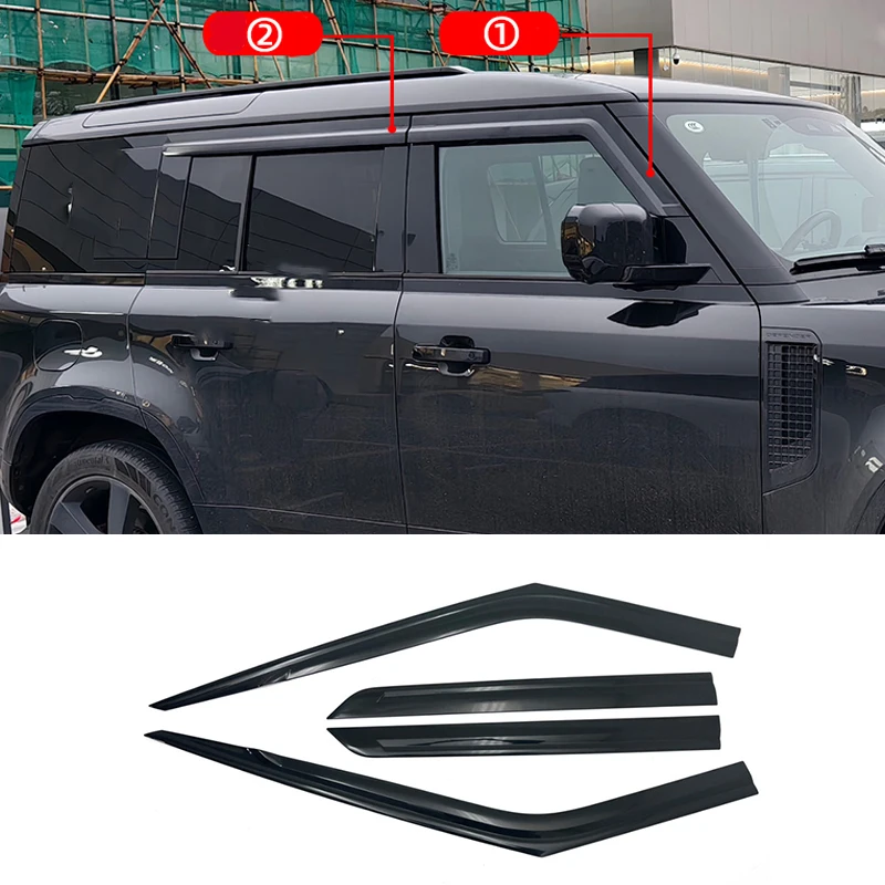 

Car accessories FIT For Land Rover Defender 110 2020-2026 black waterproof Door Window Visor Vent Shades Sun Rain Guard