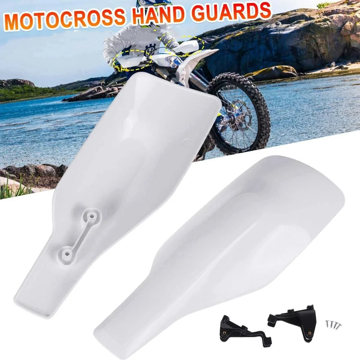 ABIB -Motocross Handguard Motorcycle Hand Guard Protector White For TX FC FE TE TC FX 125/250/300/350/450/501/501S