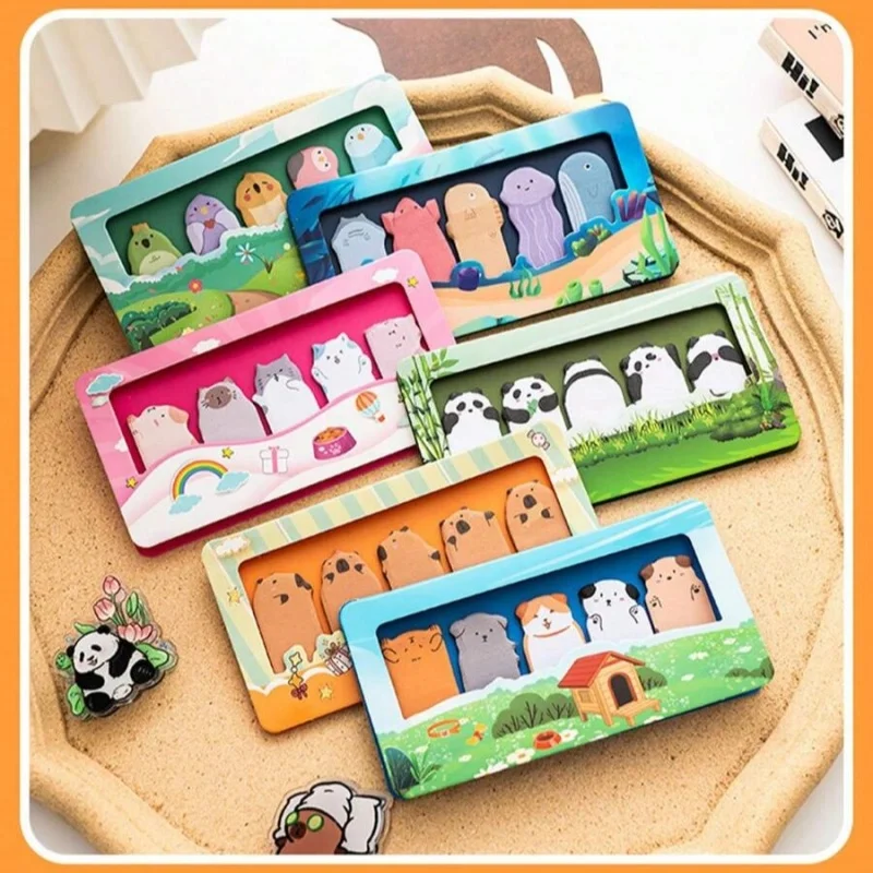 Animal Paradise Thumb Post-It Notes Cute High-Looking Notes Ins Style Alien Cartoon N Times Classification Label Stickers