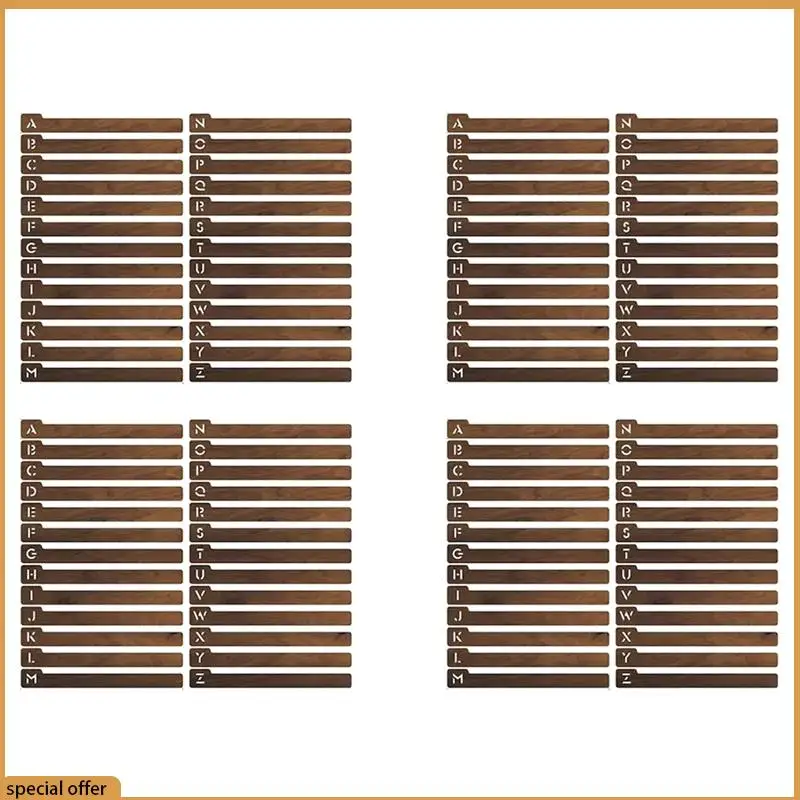 

A68Z 104PCS Wood Record Dividers, Alphabetical Vinyl Record Storage Dividers A-Z, Record Holder Organizer Guides