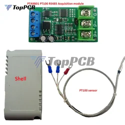 PT100 Platinum Thermocouple Temperature Sensor + RS485 ModBus RTU Transmitter Transducer Module DC 8-25V -20C to 220C 400C