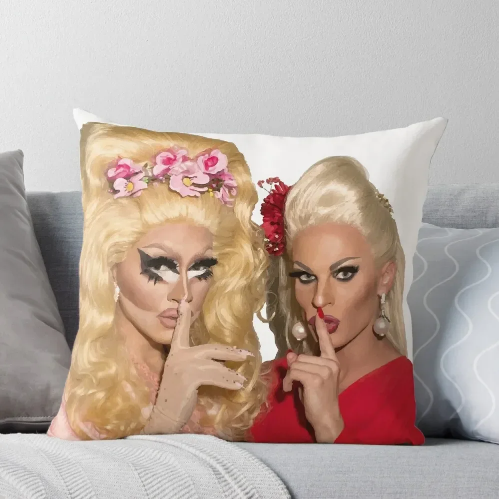 Shh - Trixie and Katya Throw Pillow Pillowcases Pillowcase Pillowcases Cushion Covers Sofa Pillow