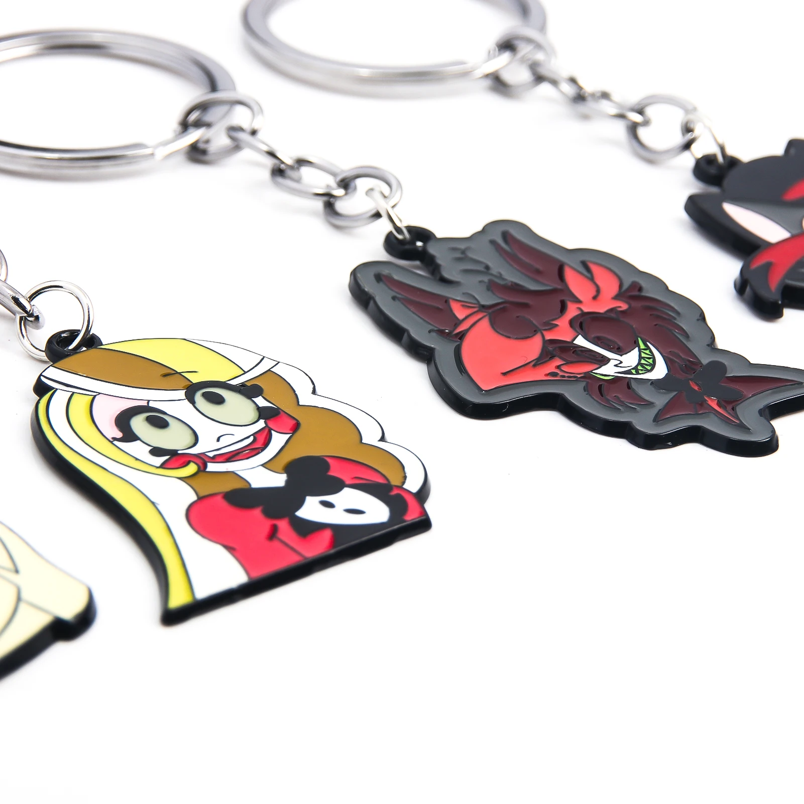 Anime Hell Charlie Keychain Pendant Charlie Vaggie Alastor Lucifer Fans Cospaly Props Keyring for Women Men Jewelry Gift