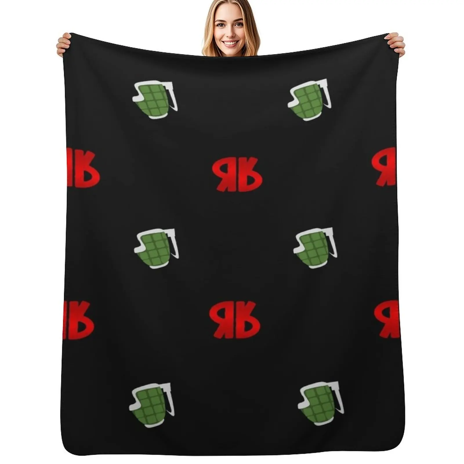 Kiribaku Symbols Throw Blanket Stylish Warm Blanket for Living Room Bedroom