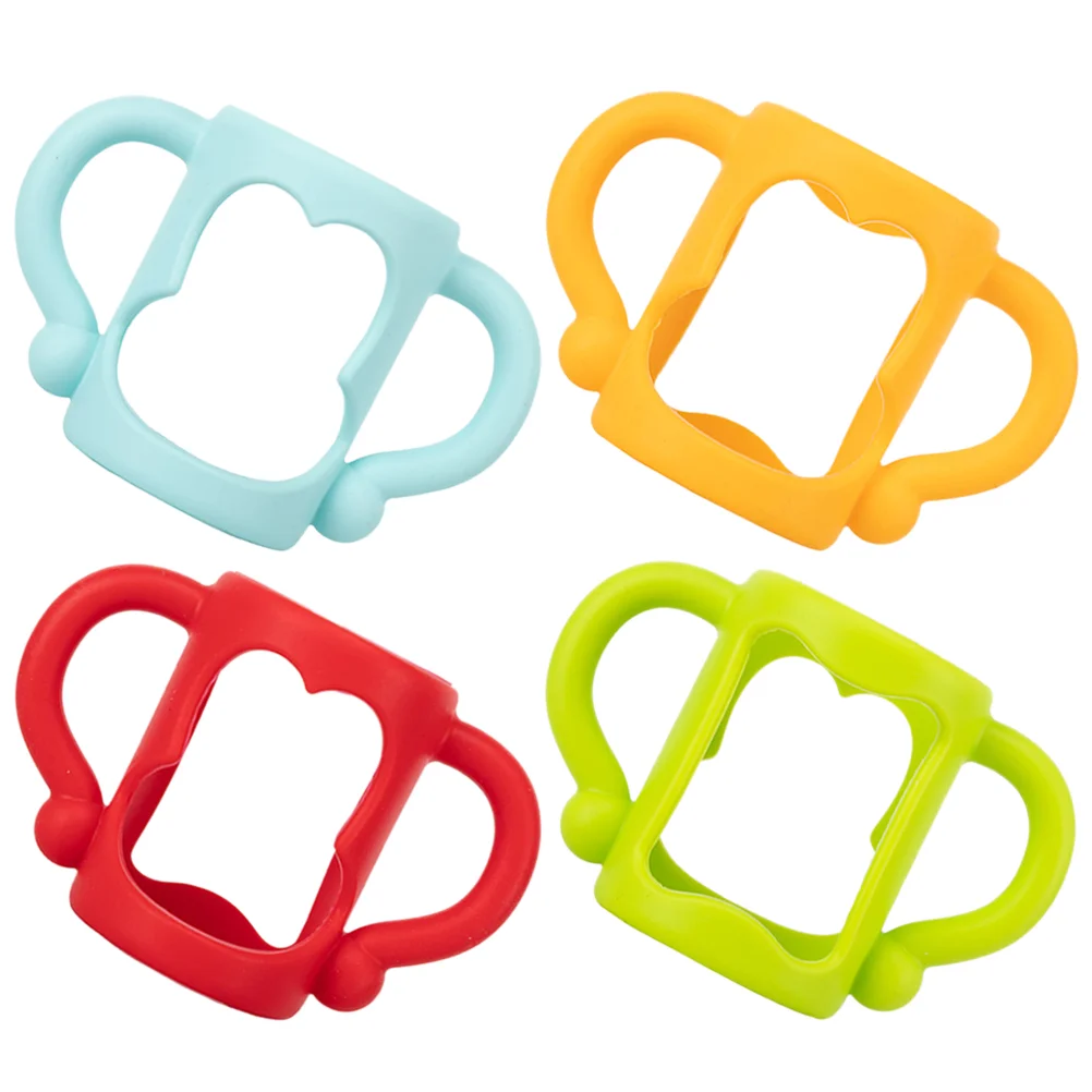 4 Pcs Silicone Bottle Protection Toddler Bottles Newborn Handles Silica Gel Feeding Sleeve Grip