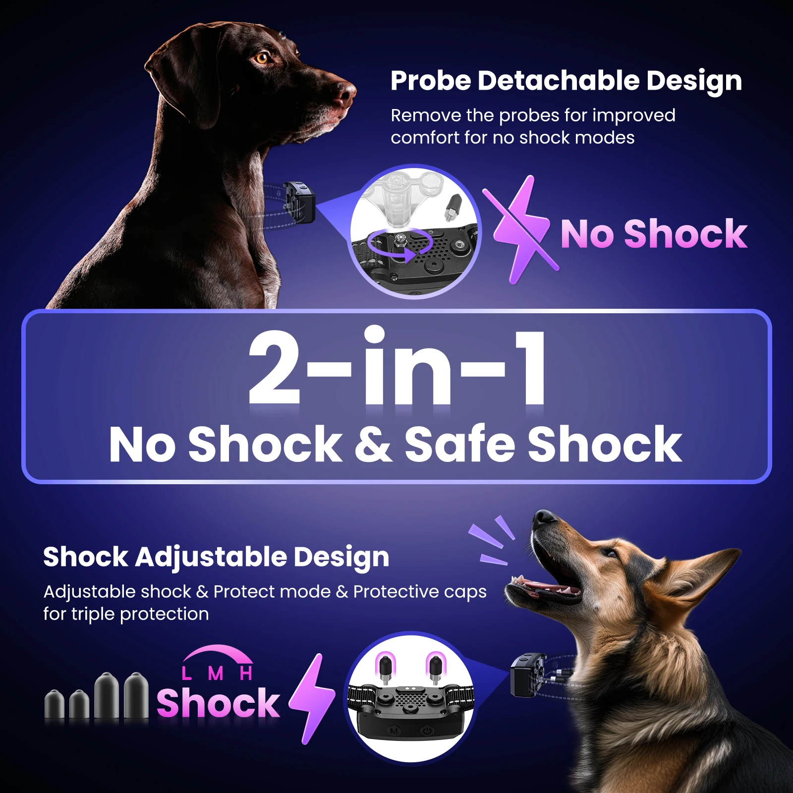 Anti Bark Dog Collar Control For Dogs Barking Antiladridos No Electric Shock and Safe Shock Device Supplies Stopper Vibrator