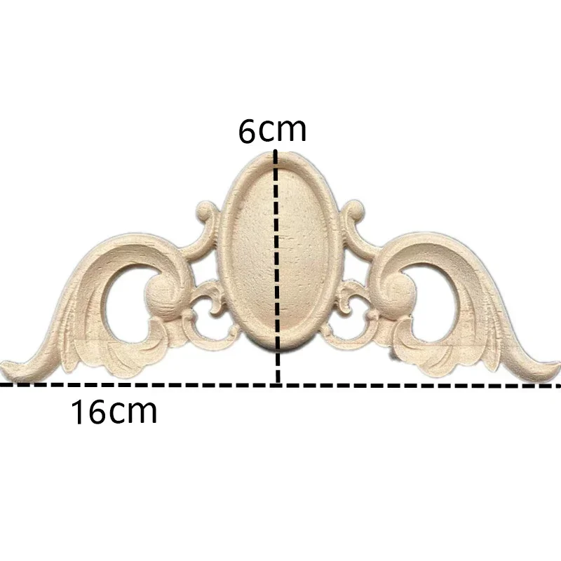 2PCS 16cm Wood Carved Corner Onlay Applique for Home Furniture Door Decorate Wall Cabinet Unpainted Safety Decoration