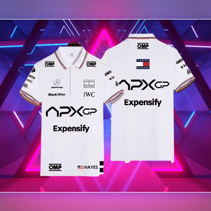 

F1 Racing Brad Pitt Polo Men's and Women's Outdoor Sports Casual T-shirt Comfortable Quick Drying