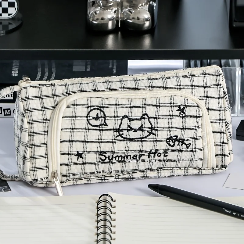 New Portable Pencil Case, Large Capacity Stationery Box, Pencil Bag for Men and Women, Toiletry Travel Bag, Stationery Storage Bag, Pencil Box, Marker Pen Case, Fountain Pen Case, Beauty Bag, Makeup Bag, Office Desk Stationery Storage Bag, Large Capacity Stationery Box, Toiletry Bag, Suitable for Office, School Supplies, Gifts