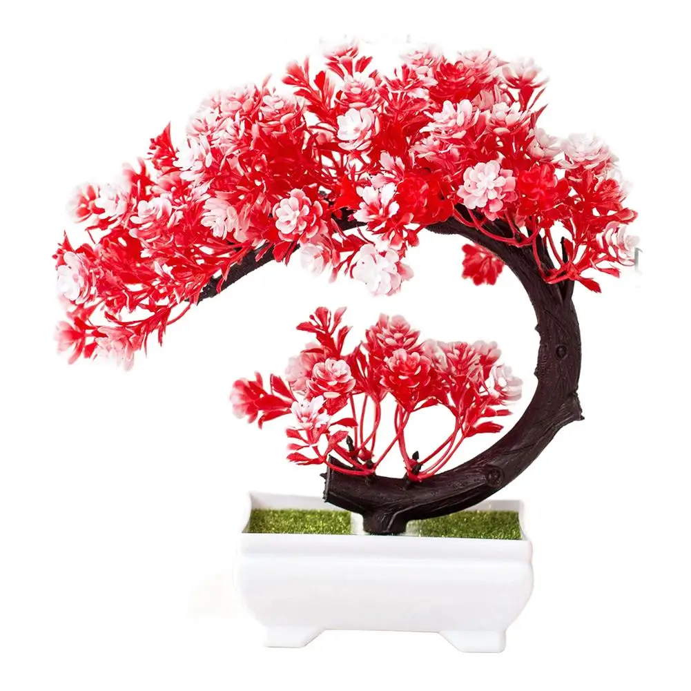 Artificial Green Plant for Home Office Bathroom Decor Compact Size Faux Plastic Plant 21 by 12 by 11 Centimeters