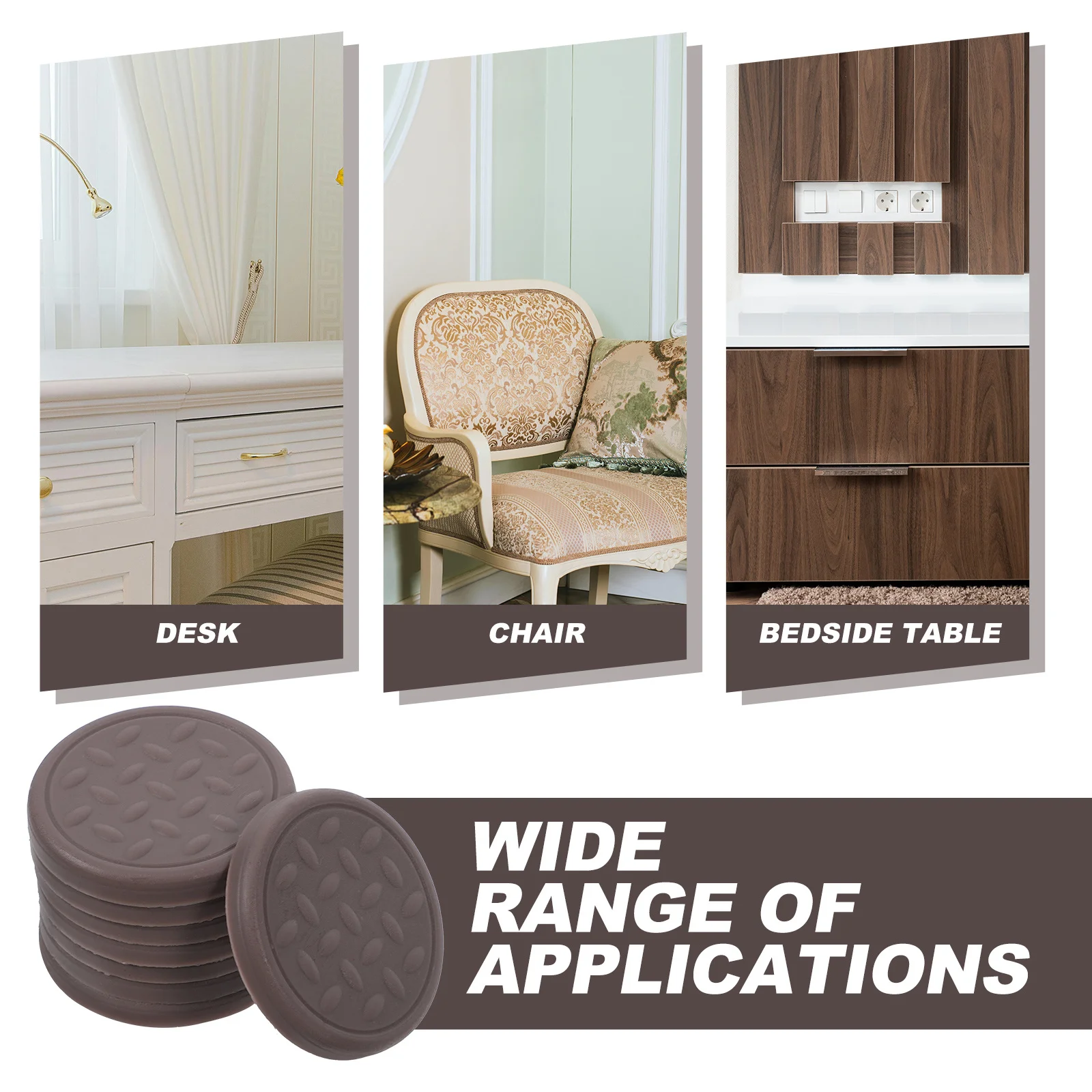 

1Set Professional Silicone Furniture Pads Compact Bed Stoppers Replaceable Non-Slip Household Accessories for Hardwood Floors