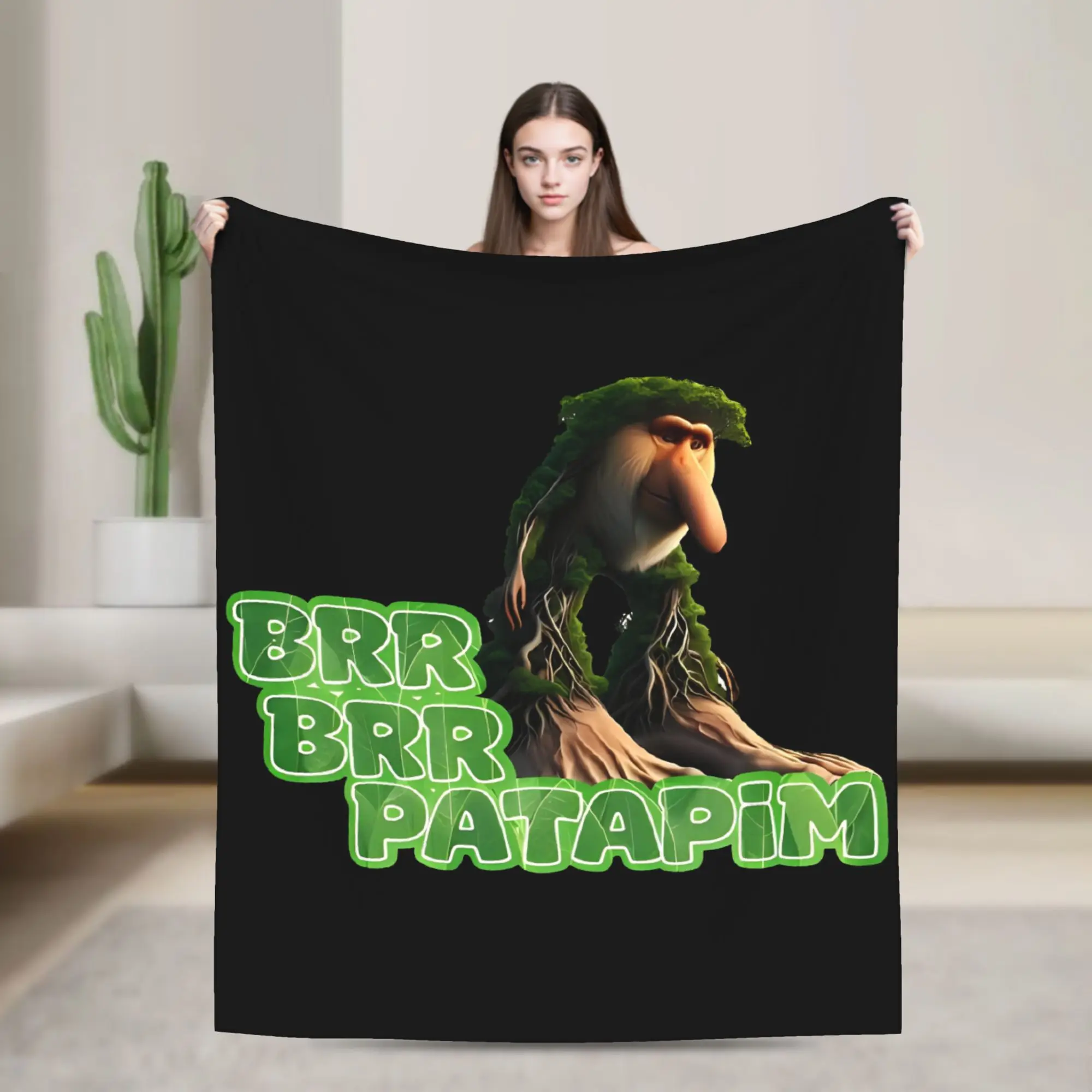 

Brr Brr Patapim Blanket Italian Brainrot Flannel Funny Warm Throw Blanket for Bed Sofa Autumn/Winter