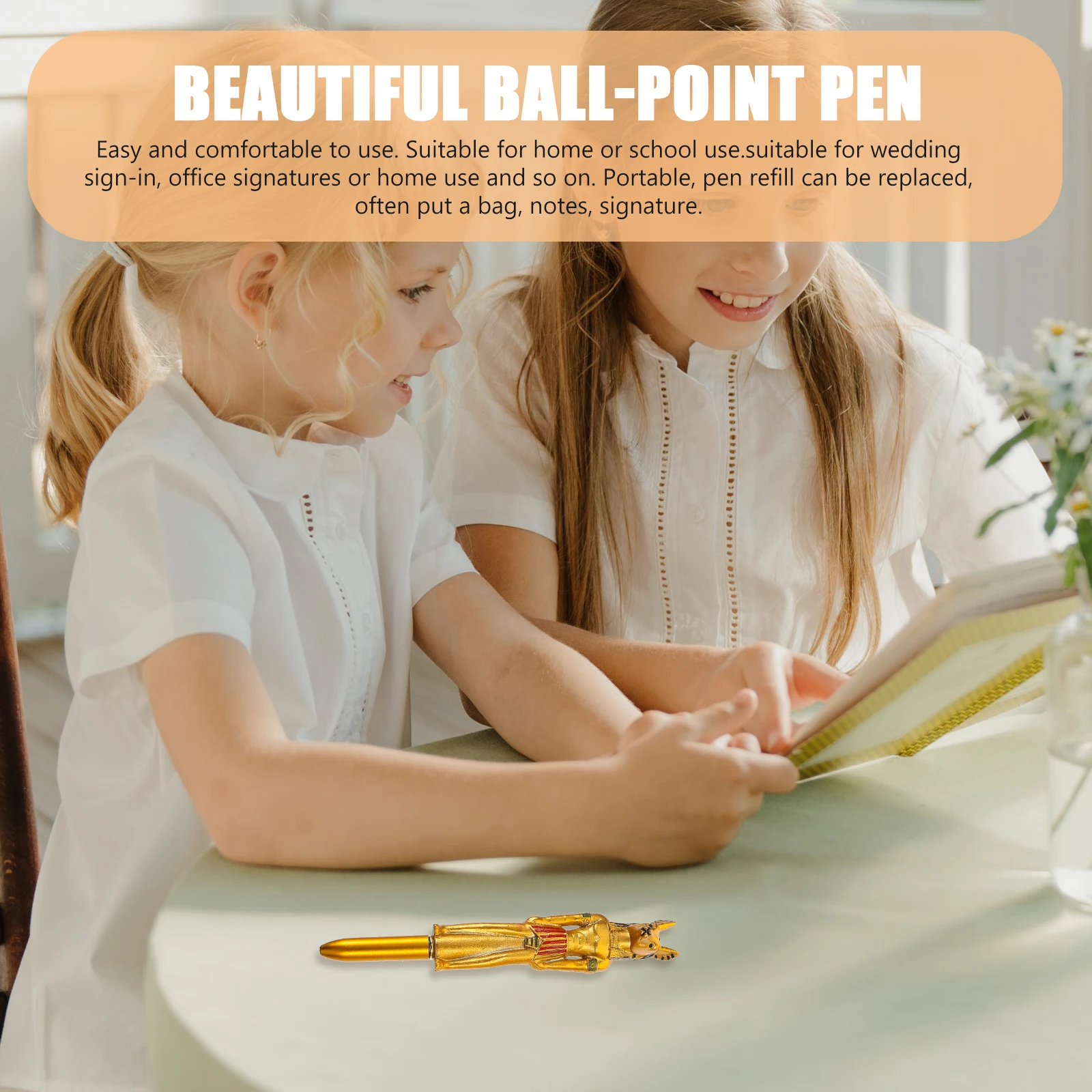 

5pcs Ballpoint Creative Plastic Beautiful Sign For Sign Ball-Point Pen Use Office Black Ink Writing Pen
