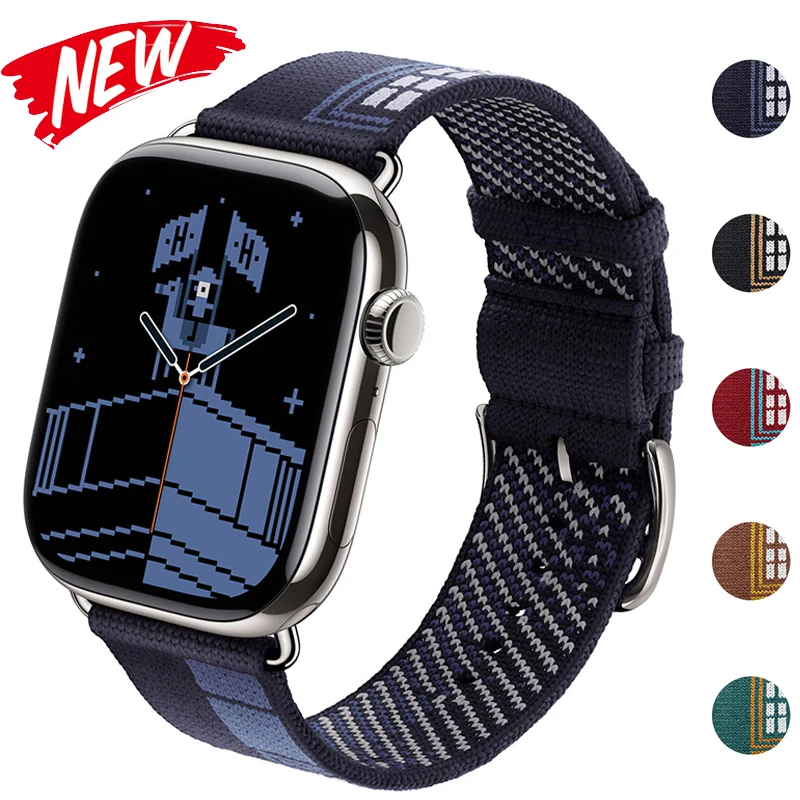

2025 New Braided Nylon Loop Strap For Apple Watch 11 10 9 8 7 SE 3 Faubourg Party Band For iWatch Ultra 3/2/1 49 45 41 42 46mm