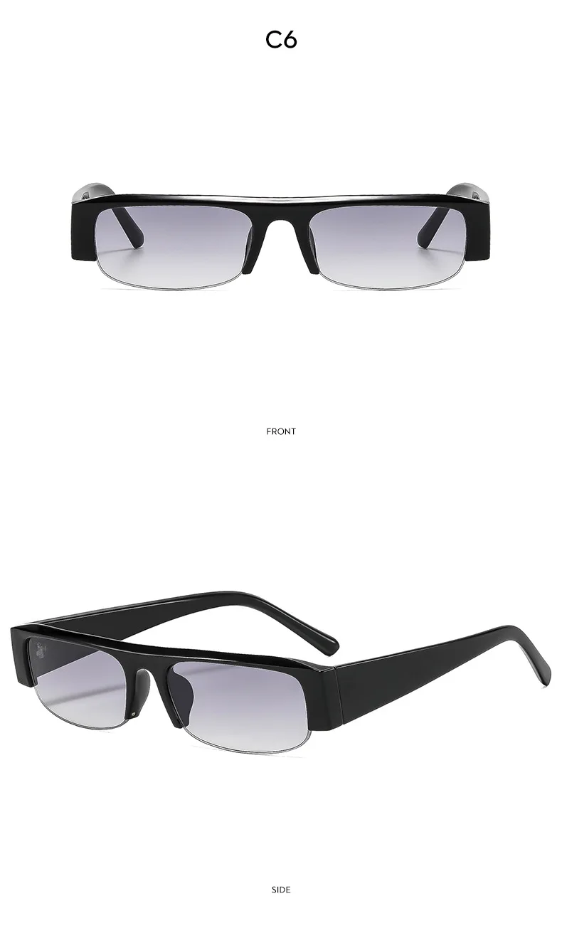 Halbrahmen-Sonnenbrille mit kleinem Rechteck und Farbverlauf für Damen, neue Vintage-Sonnenbrille in Schwarz-Rot, sexy Sonnenbrille für Damen, Fahrbrille. – Detail 13