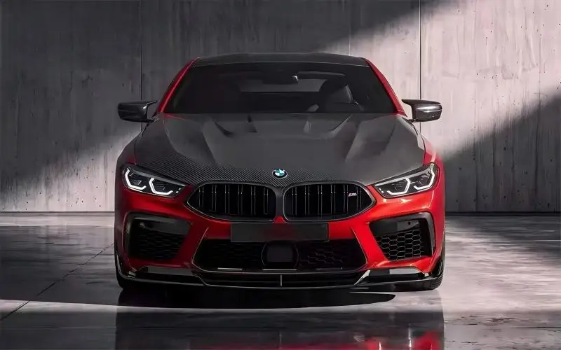 For BMW M8 F91 F92 F93 Real Dry Carbon Fiber Bumper Front Lip Rear Diffuser Side Skirts Tail Wing Engine Hood Cover Splitter Kit