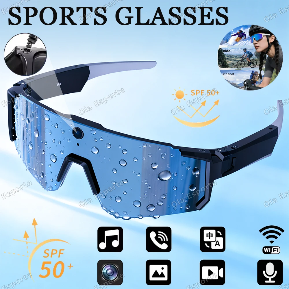 

Смарт-очки 4K HD 1080P с камерой и функцией записи видео для занятий спортом на открытом воздухе, лыжного спорта, для мужчин и женщин, 2026