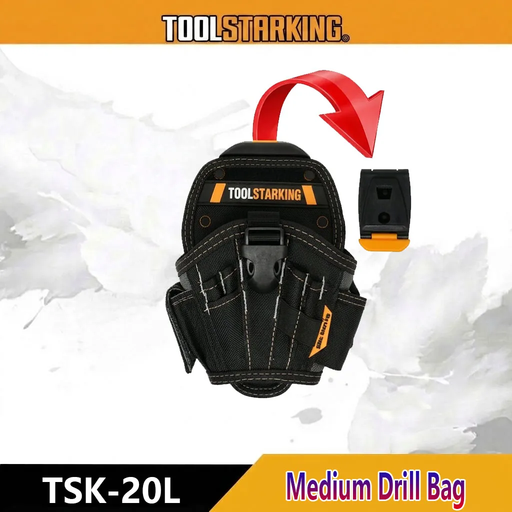 TOOLSTARKING TSK-20L Drill Holster Specialist Hand Drill Belt Pouch Repair Installation Portable Storage Tool Bag Oxford Cloth