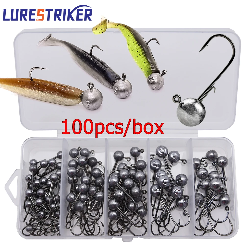 

Lurestiker 100 шт./кор. 1 г 1,5 г 2 г 2,5 г 3 г рыболовные крючки с отсадкой, мягкие крючки для червячных приманок для окуня, щуки, окуня и сухари