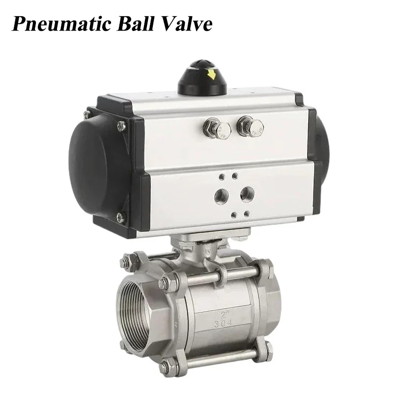 HLH Pneumatic Ball Valve DN 8 10 15 20 25 32 40 50 65 80 100 304 Stainless Steel Three Piece High Platform Double Acting Cylinde
