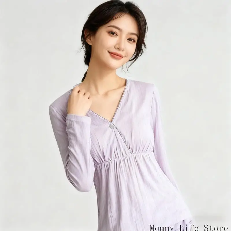 Стильная ночная рубашка для кормящих мам, мягкая дышащая одежда для сна для кормящих мам