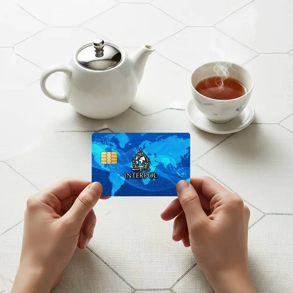 The Interpol Credit Skin Cover Card Stickers 4PCS Film Bus Pass Front Decoration Bank Debit Waterproof