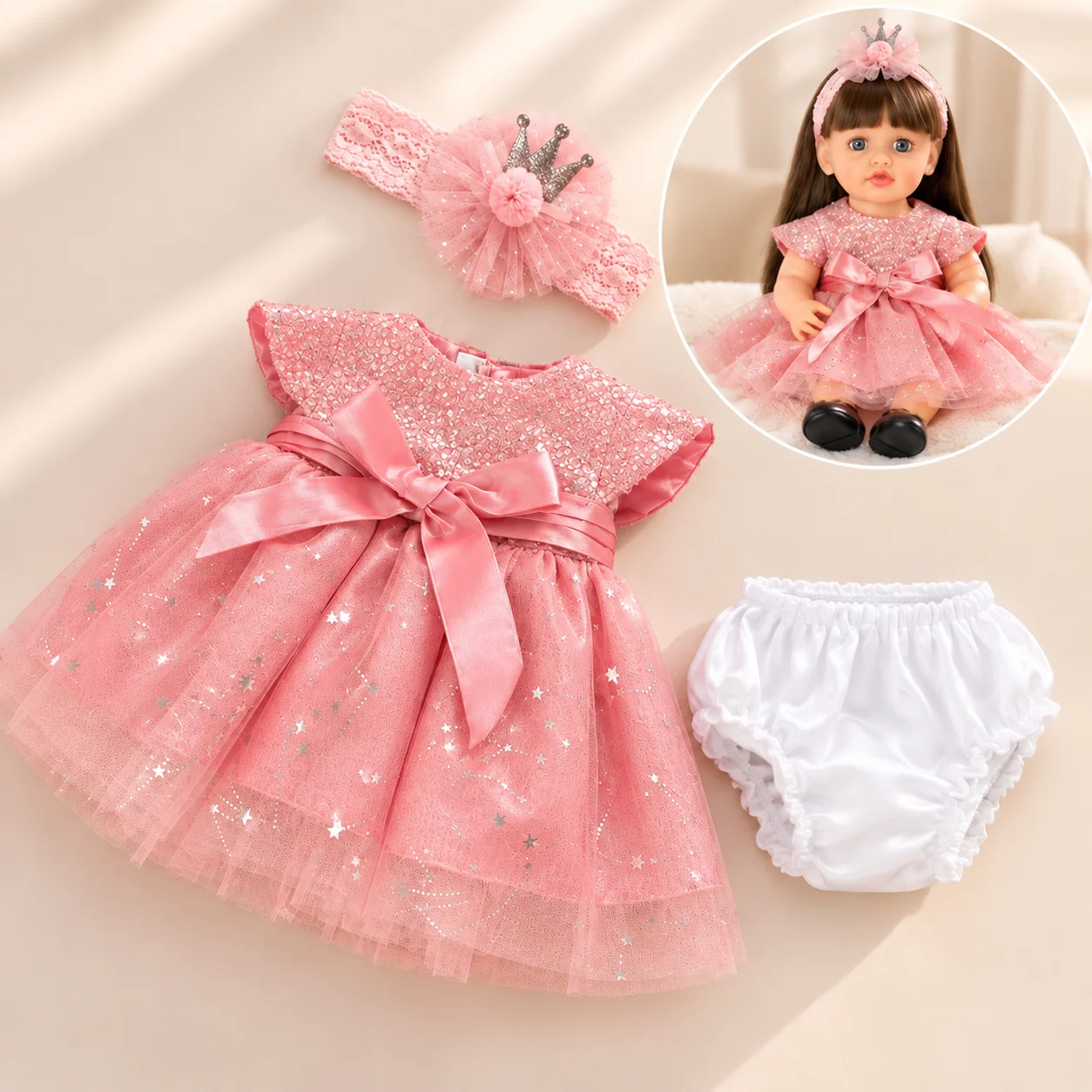 Yeezwood Cute Doll Clothes Dress for 55cm Reborn Doll Accessories Skirt Hat for 22inch Baby Girl Doll Clothes Hoodie Accessories