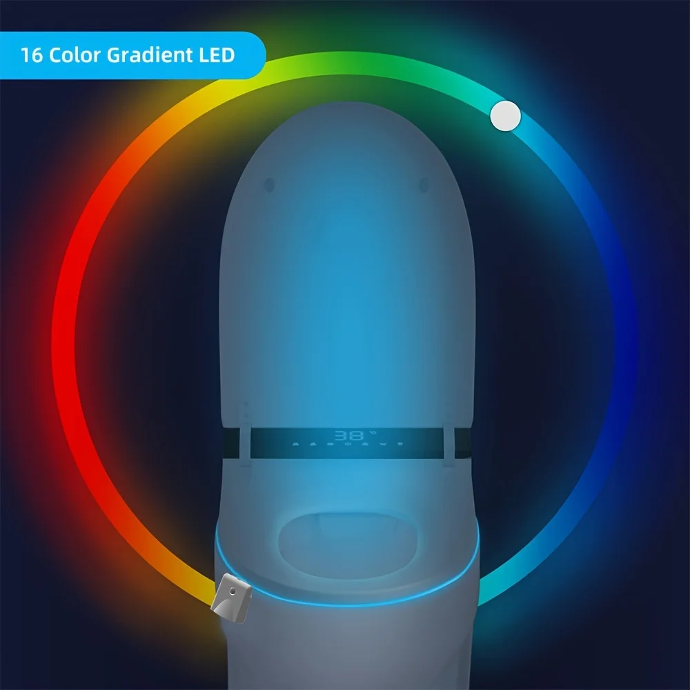 Luz nocturna con sensor de movimiento: lámpara de proyección LED que cambia de 16 colores, luz nocturna recargable por USB, dispositivo divertido y fresco para el hogar y la cama