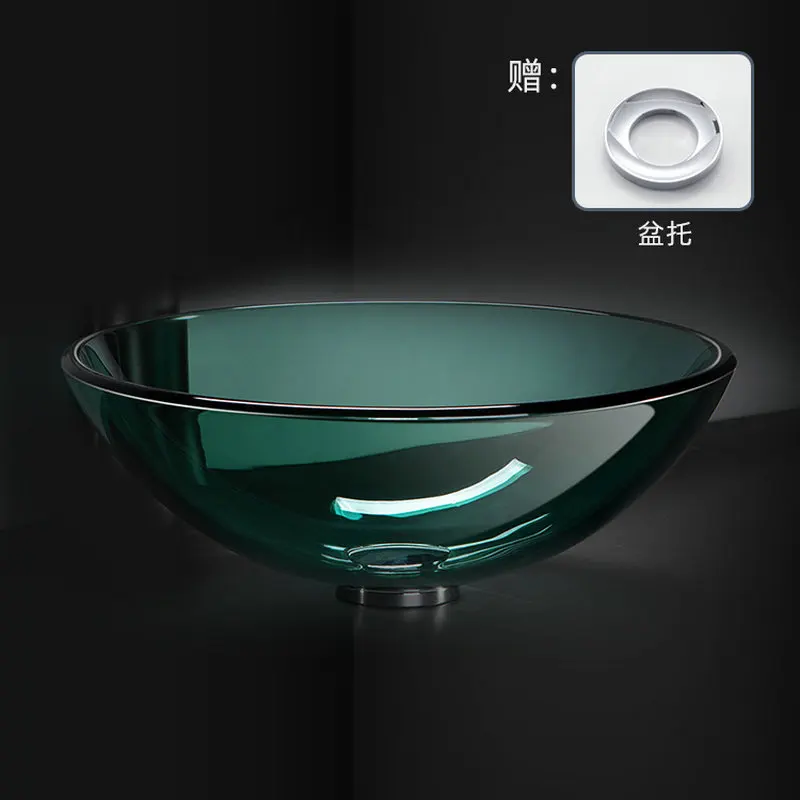 Lavabo de Vidrio Templado para Baño, Lavabo de Encimera, Lavabo Artístico, Lavabo Moderno de Vidrio para Baño