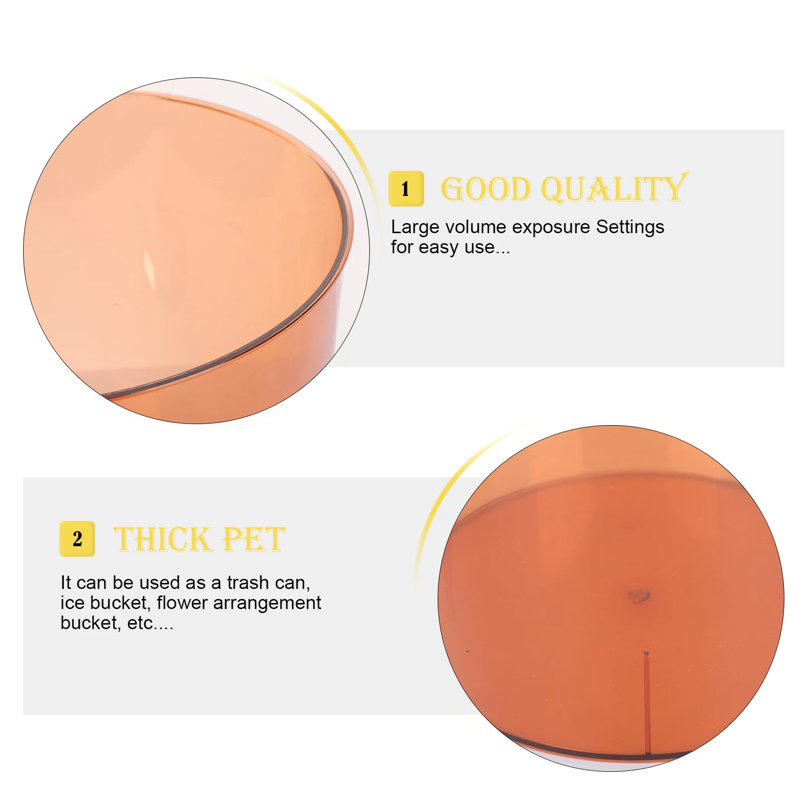 

1pc Transparent Small Trash Can Modern Flower Barrel Multifunctional Garbage Holder Simple Flower Bucket Home Office Decor